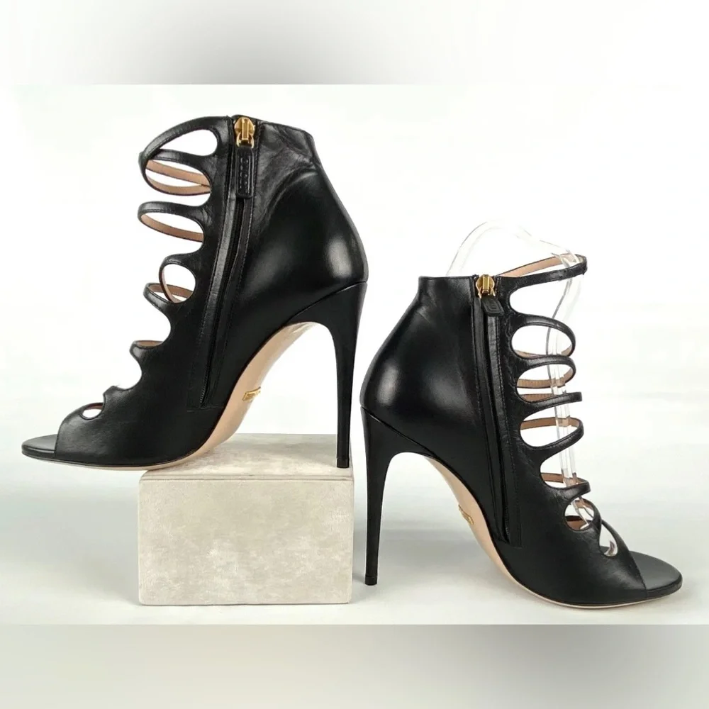 GUCCI ANETA CAGED BOOTIES w GG BUTTONS - Picture 11 of 16